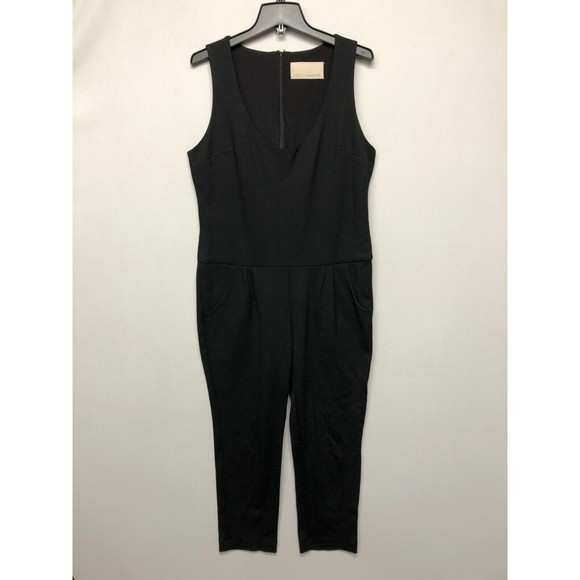 Rebecca Minkoff Women Sleeveless Jumpsuit V-Neck Size Large Black M112 -27 - Picture 1 of 16